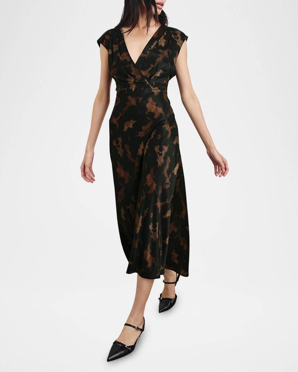 Odella Satin Midi Dress